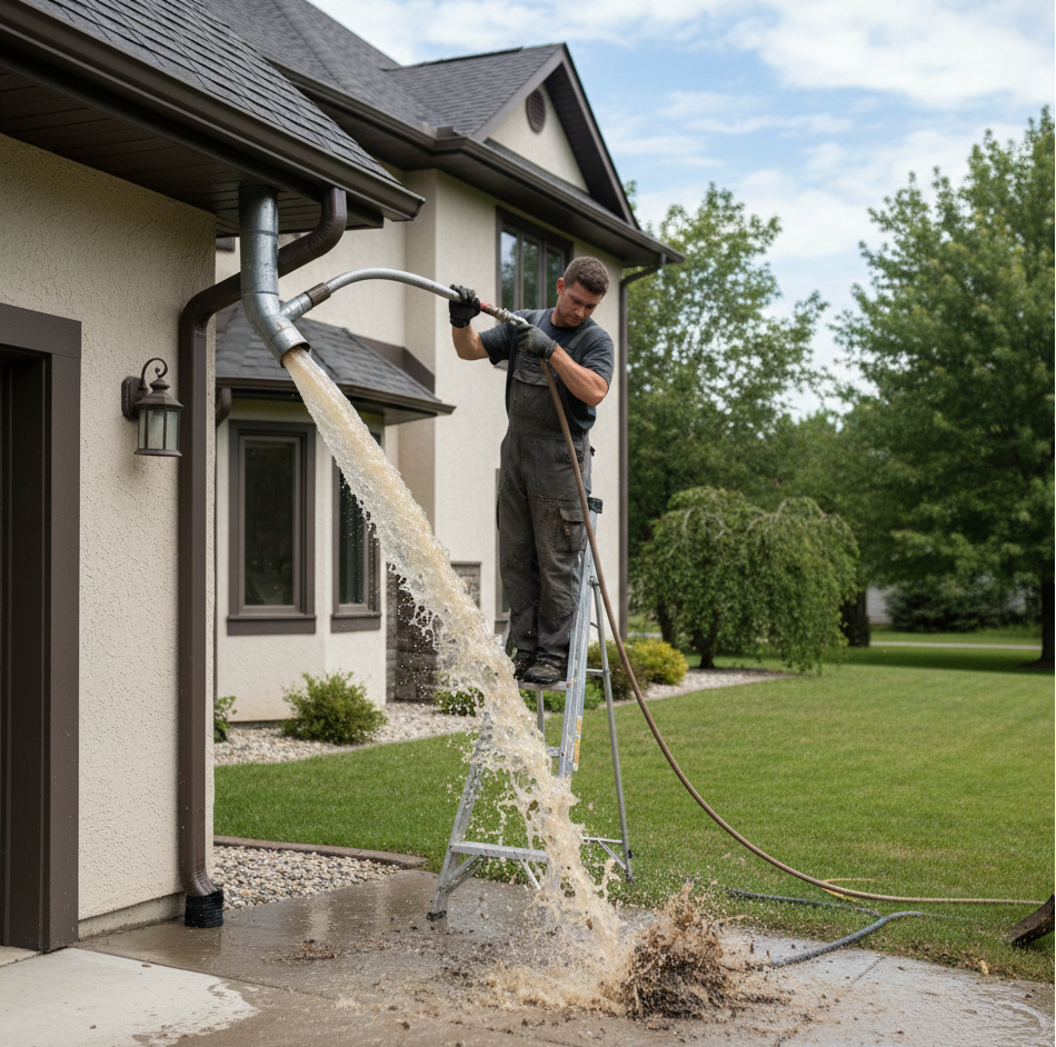 Downspout Flushing